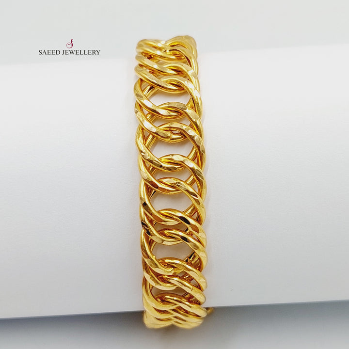 Cuban Links Bracelet  Made of 21K Yellow Gold by Saeed Jewelry-30794