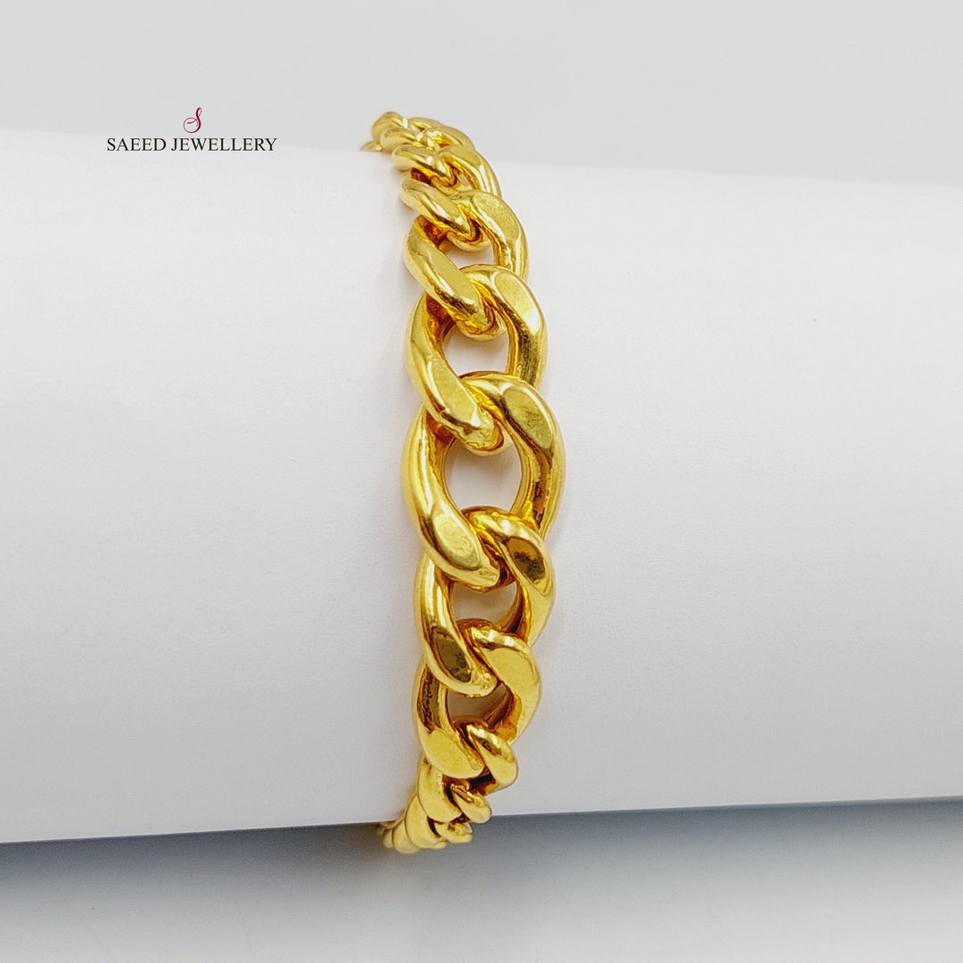 21K Gold Cuban Links Bracelet by Saeed Jewelry - Image 3