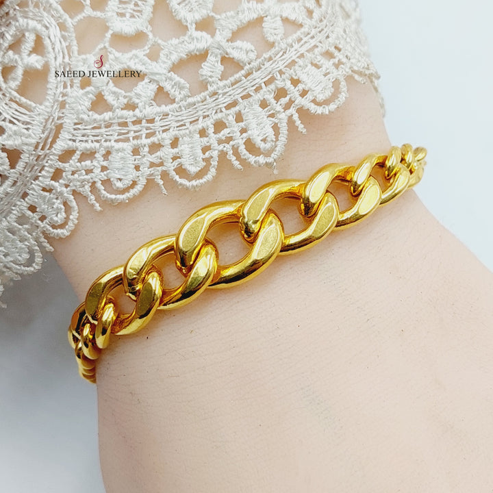 Cuban Links Bracelet  Made of 21K Yellow Gold by Saeed Jewelry-30835