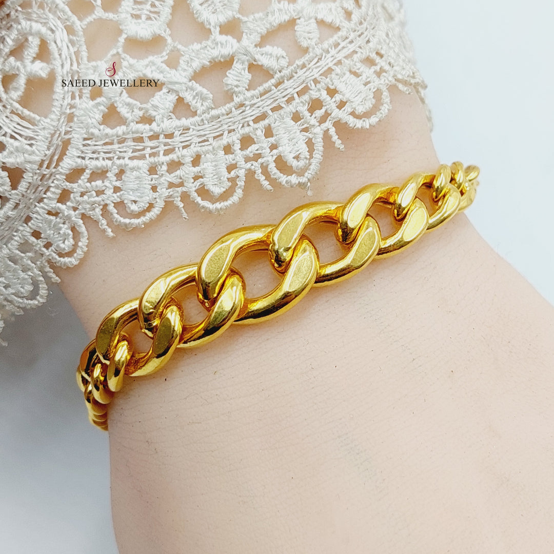 21K Gold Cuban Links Bracelet by Saeed Jewelry - Image 6