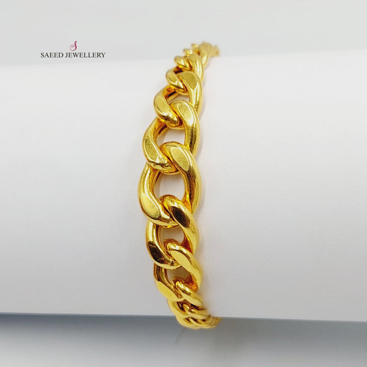 21K Gold Cuban Links Bracelet by Saeed Jewelry - Image 1