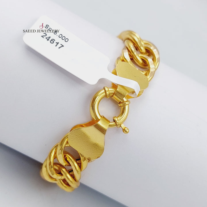 21K Gold Cuban Links Bracelet by Saeed Jewelry - Image 3