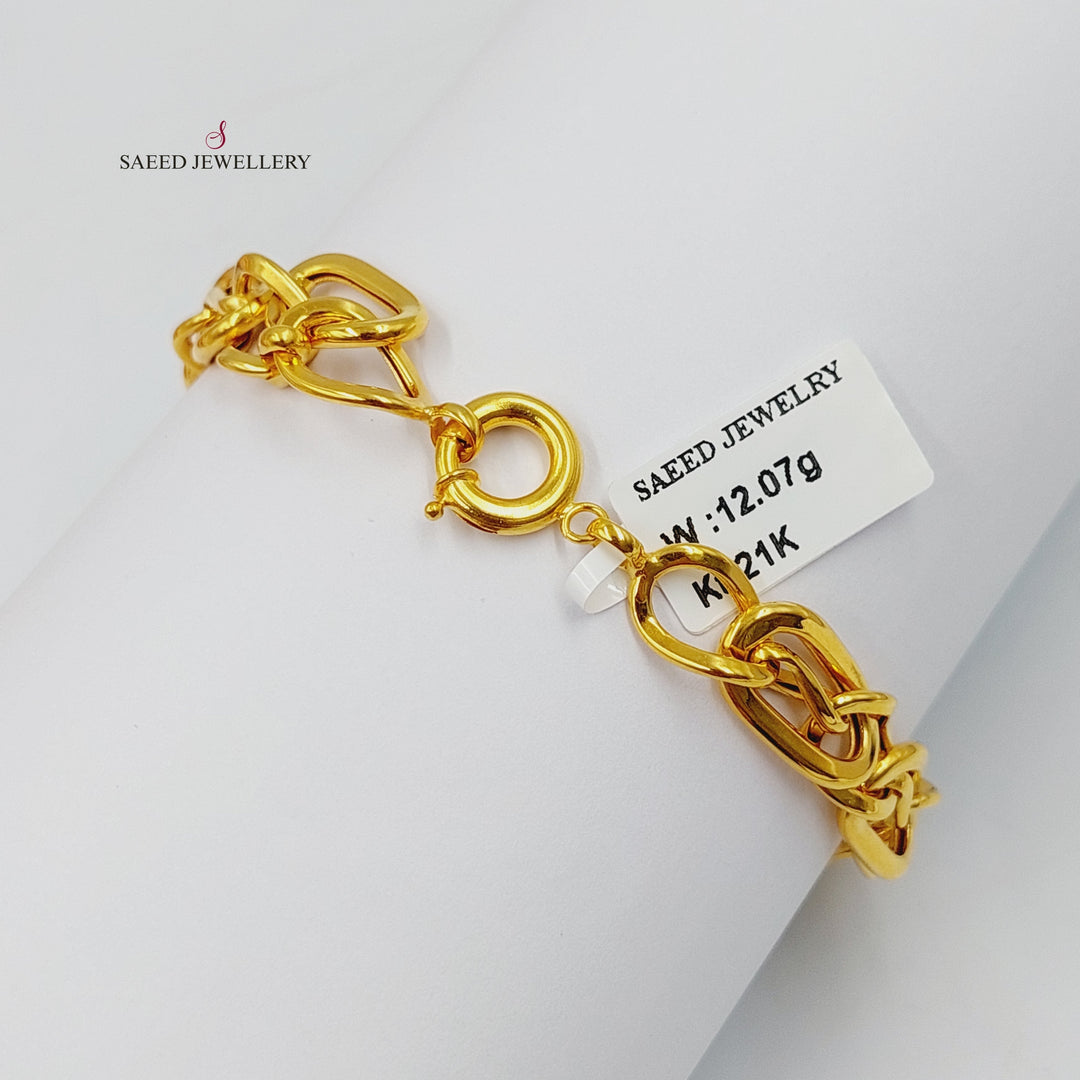 21K Gold Cuban Links Bracelet by Saeed Jewelry - Image 2