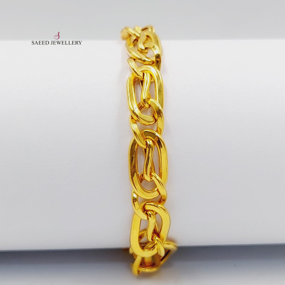 21K Gold Cuban Links Bracelet by Saeed Jewelry - Image 3