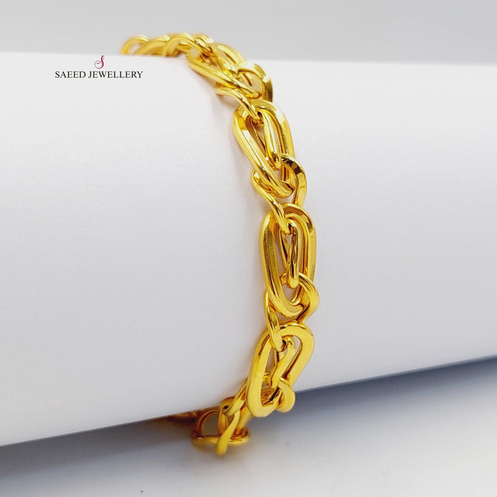 21K Gold Cuban Links Bracelet by Saeed Jewelry - Image 4