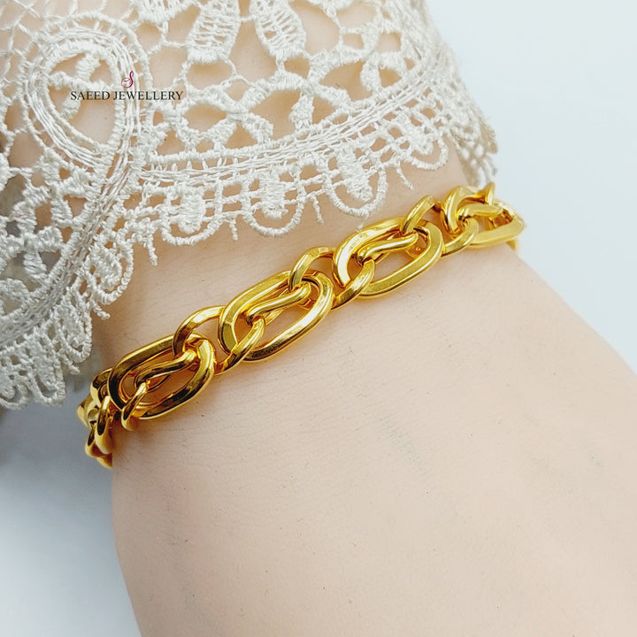 21K Gold Cuban Links Bracelet by Saeed Jewelry - Image 5