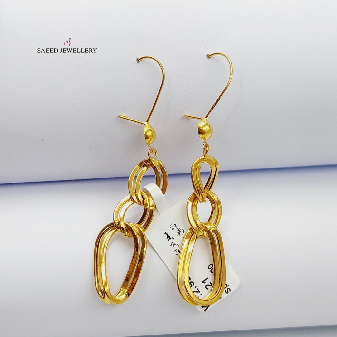 21K Gold Cuban Links Earrings by Saeed Jewelry - Image 2