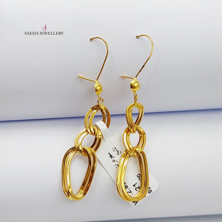 21K Gold Cuban Links Earrings by Saeed Jewelry - Image 2