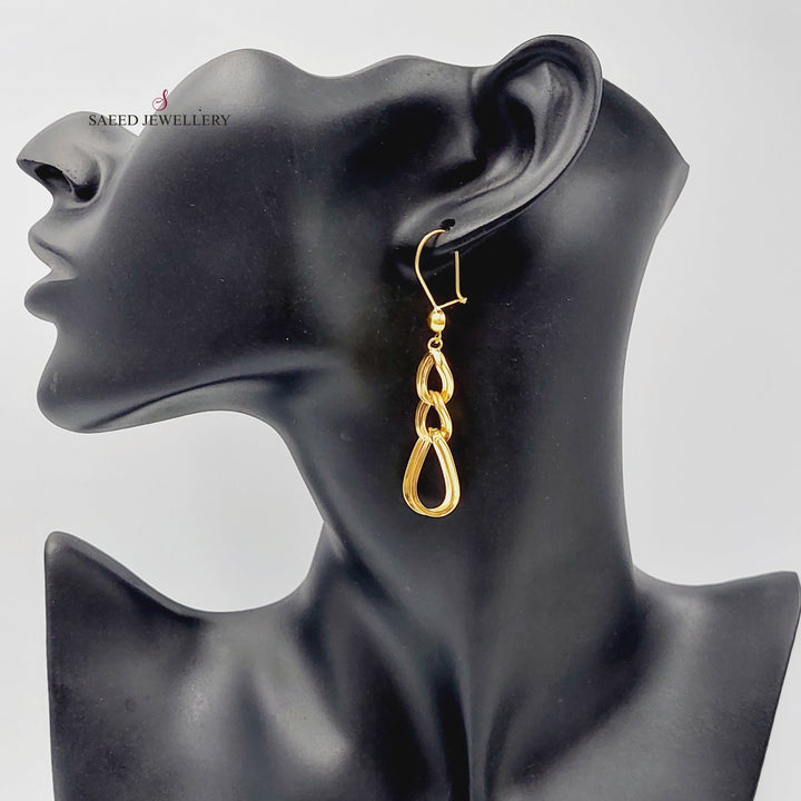 21K Gold Cuban Links Earrings by Saeed Jewelry - Image 3