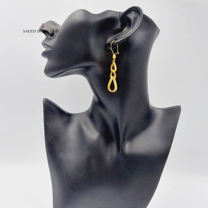 21K Gold Cuban Links Earrings by Saeed Jewelry - Image 4