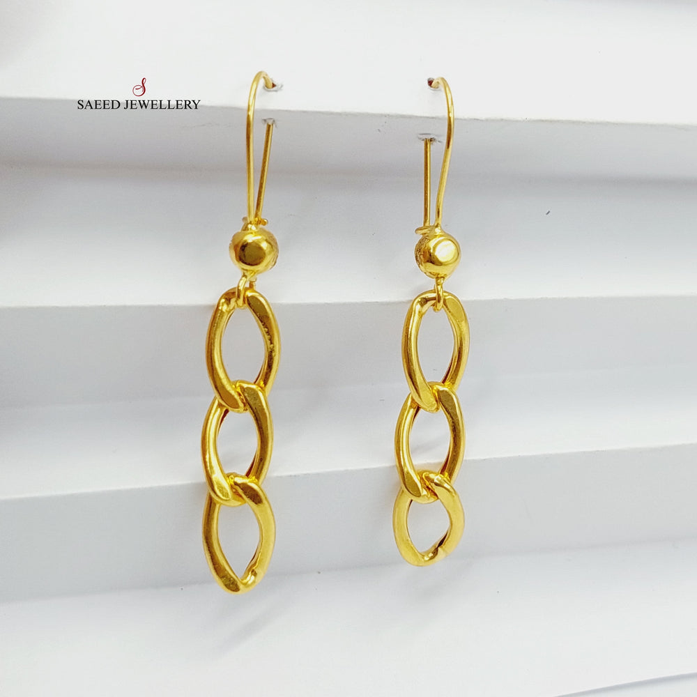 21K Gold Cuban Links Earrings by Saeed Jewelry - Image 2