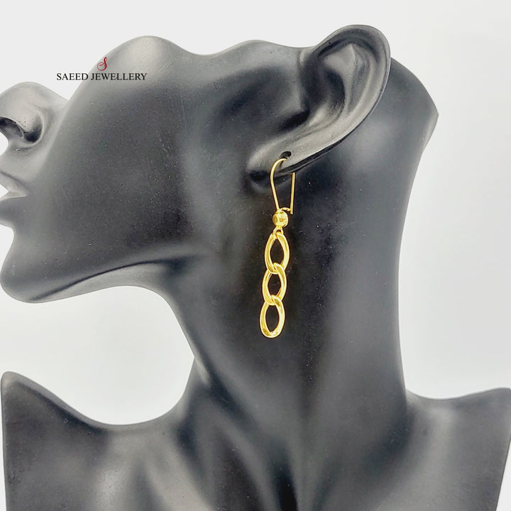 21K Gold Cuban Links Earrings by Saeed Jewelry - Image 3