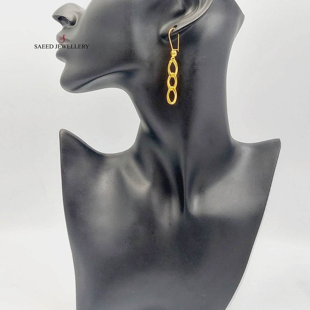 21K Gold Cuban Links Earrings by Saeed Jewelry - Image 7