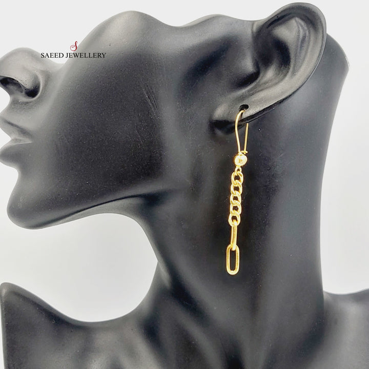 21K Gold Cuban Links Earrings by Saeed Jewelry - Image 2