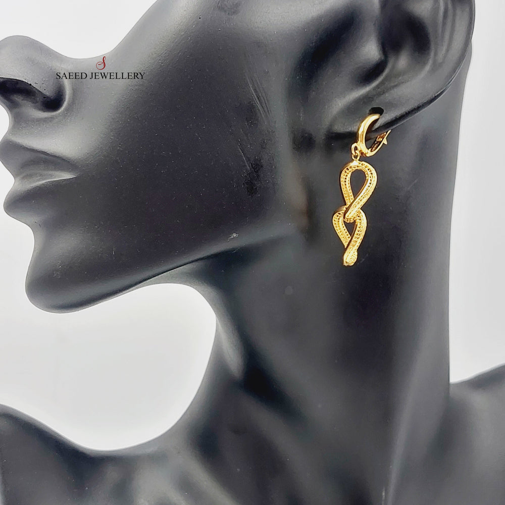 21K Gold Cuban Links Earrings by Saeed Jewelry - Image 2