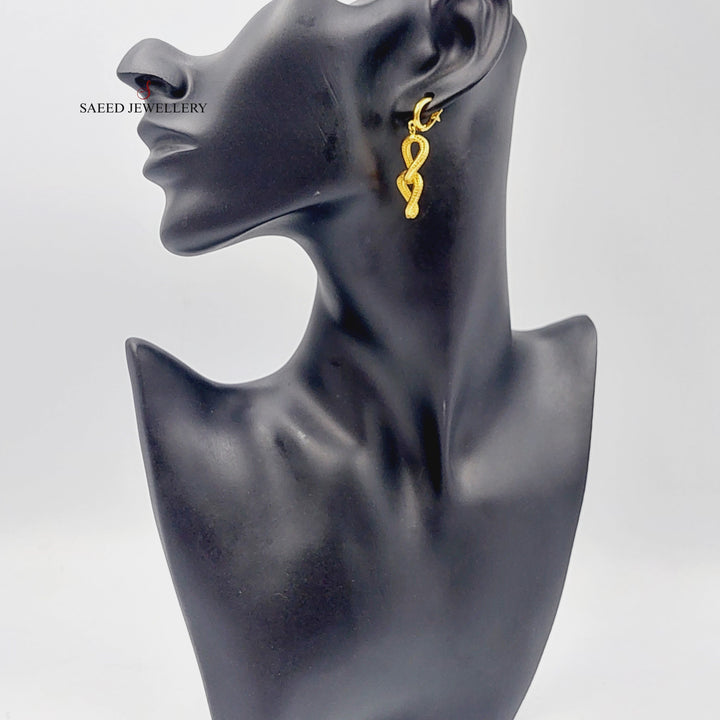 21K Gold Cuban Links Earrings by Saeed Jewelry - Image 5