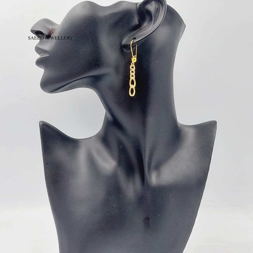 Cuban Links Earrings  Made Of 21K Yellow Gold by Saeed Jewelry-28874