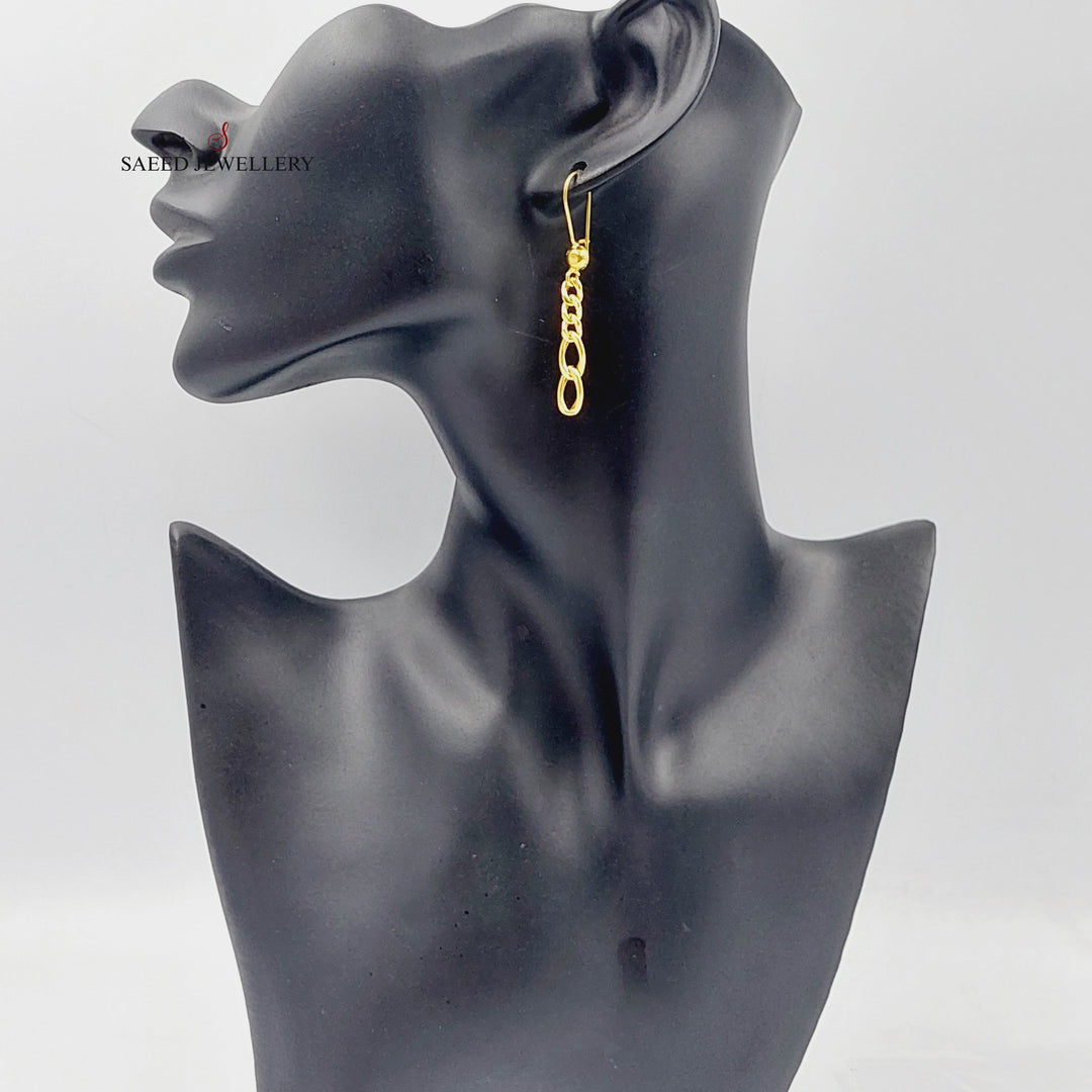Cuban Links Earrings  Made Of 21K Yellow Gold by Saeed Jewelry-28874