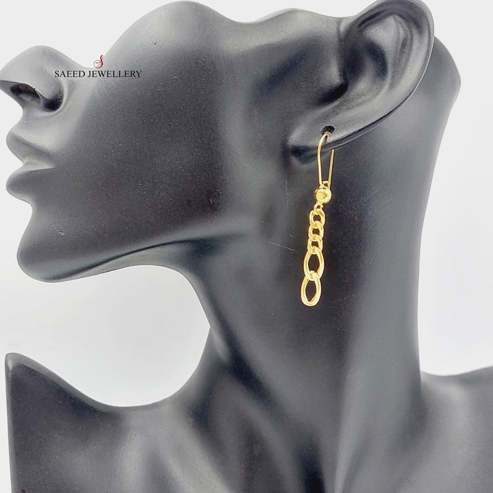 Cuban Links Earrings  Made Of 21K Yellow Gold by Saeed Jewelry-28874