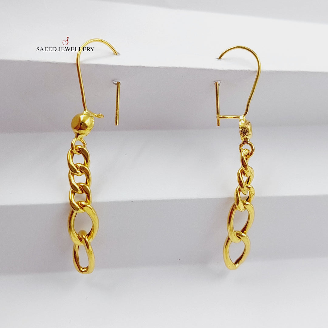 Cuban Links Earrings  Made Of 21K Yellow Gold by Saeed Jewelry-28874