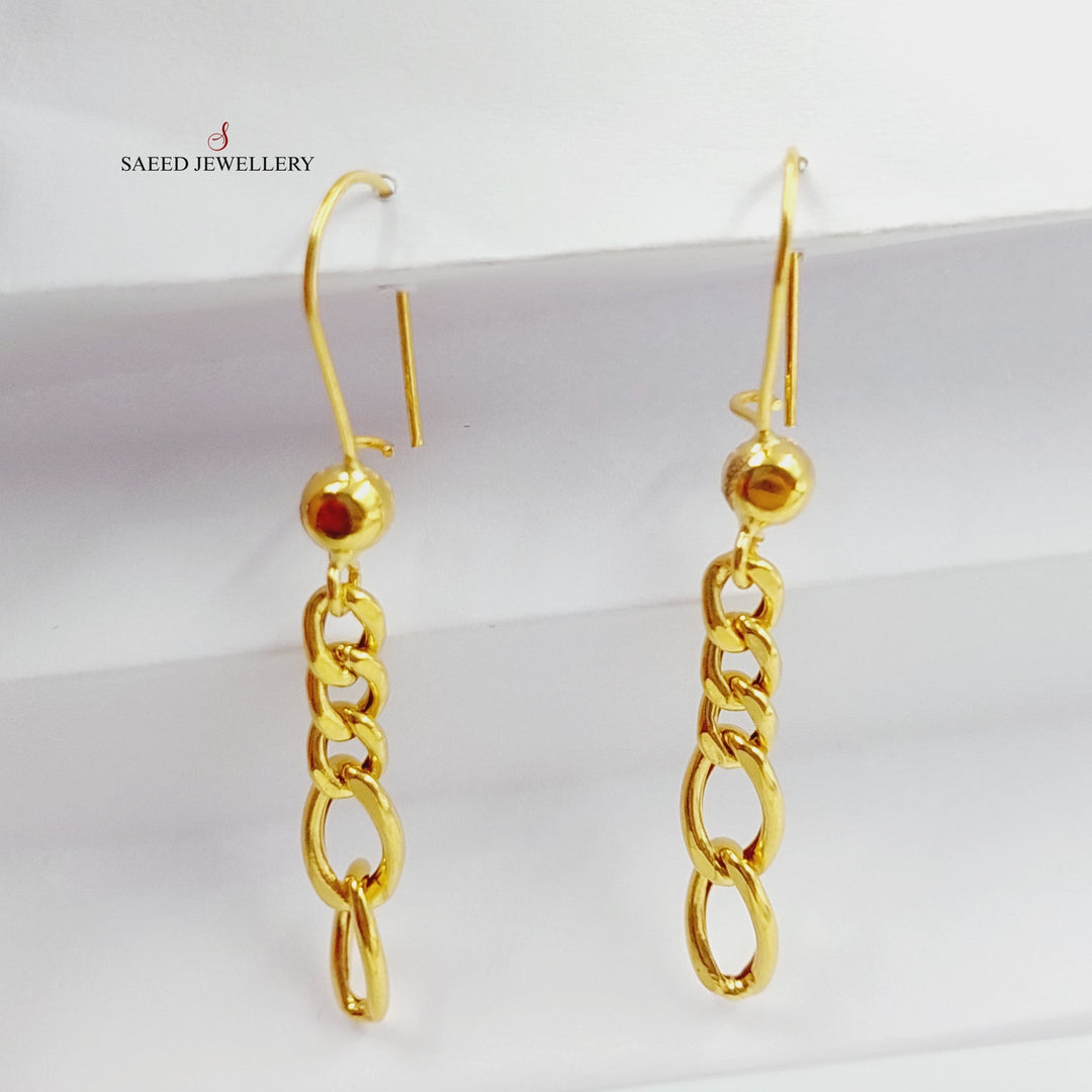 Cuban Links Earrings  Made Of 21K Yellow Gold by Saeed Jewelry-28874