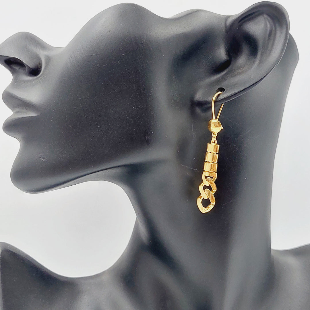 21K Gold Cuban Links Earrings by Saeed Jewelry - Image 2