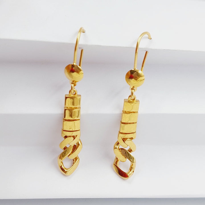 21K Gold Cuban Links Earrings by Saeed Jewelry - Image 3