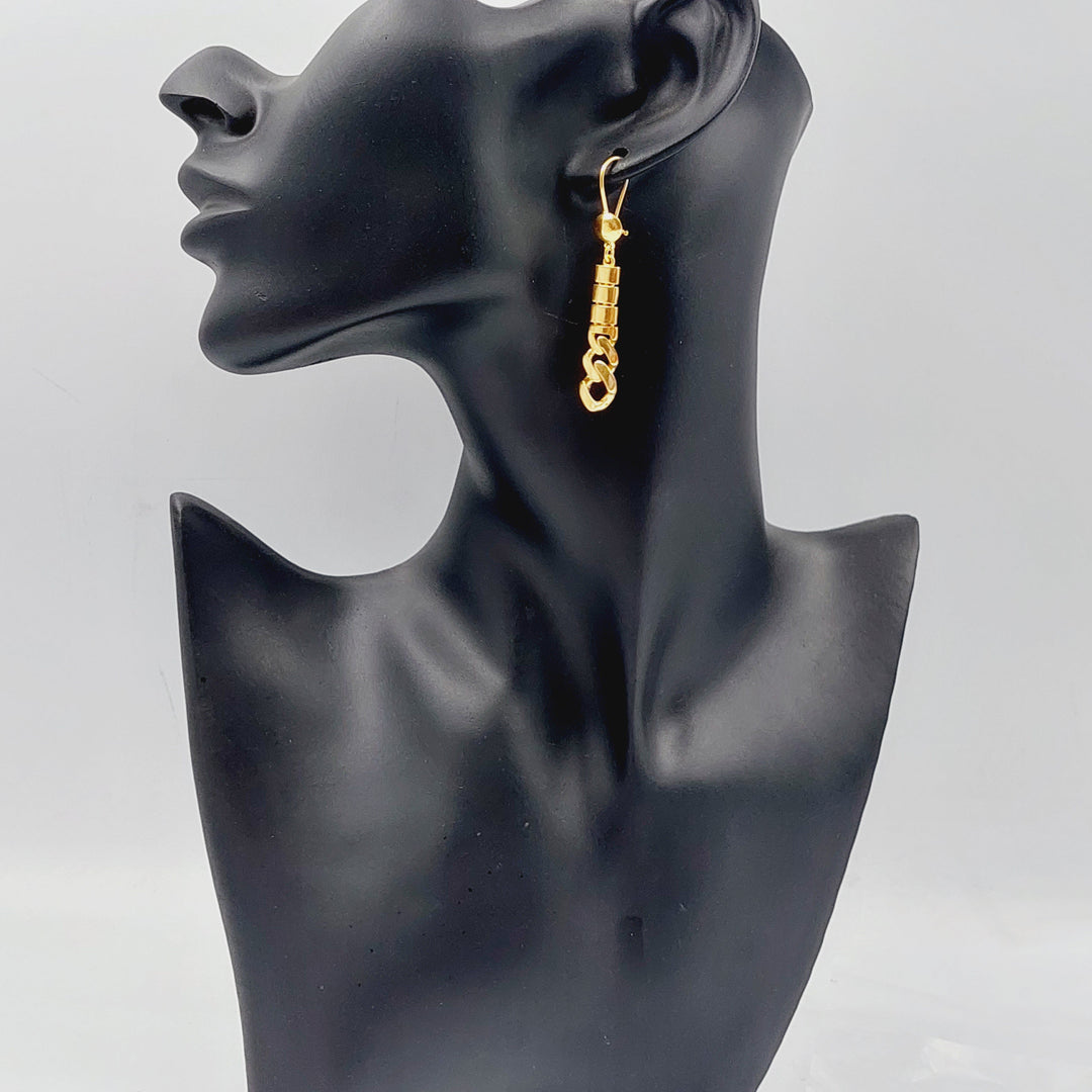 21K Gold Cuban Links Earrings by Saeed Jewelry - Image 4