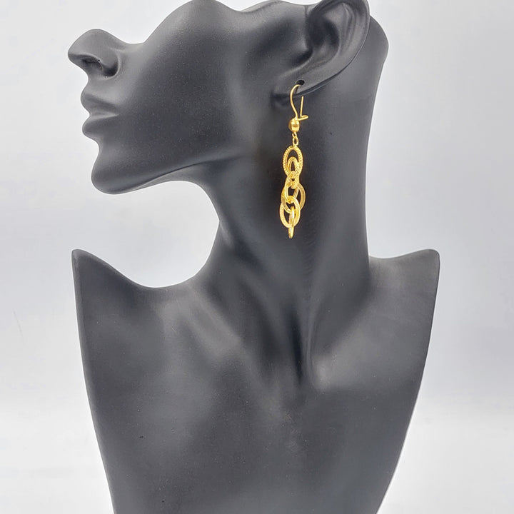 21K Gold Cuban Links Earrings by Saeed Jewelry - Image 2