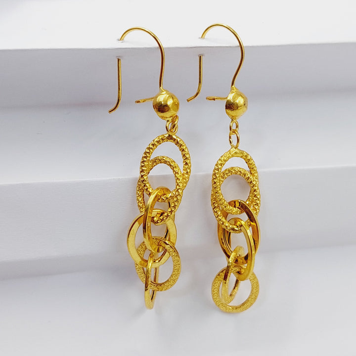 21K Gold Cuban Links Earrings by Saeed Jewelry - Image 4