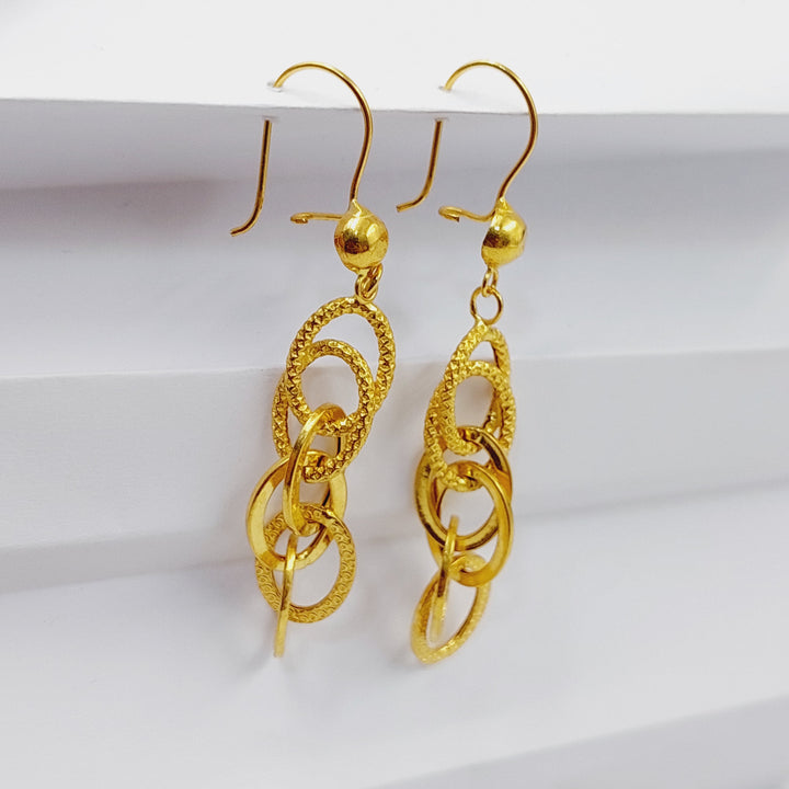 21K Gold Cuban Links Earrings by Saeed Jewelry - Image 6