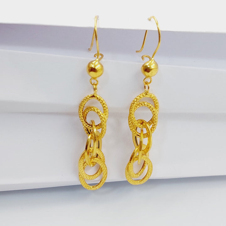 Cuban Links Earrings  Made Of 21K Yellow Gold by Saeed Jewelry-29431