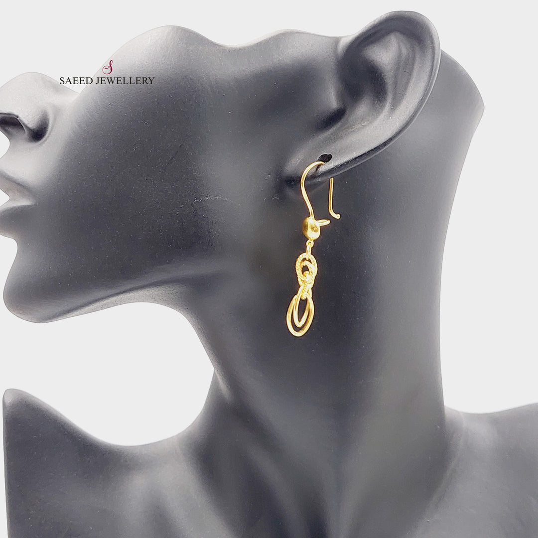 Cuban Links Earrings  Made Of 21K Yellow Gold by Saeed Jewelry-30293