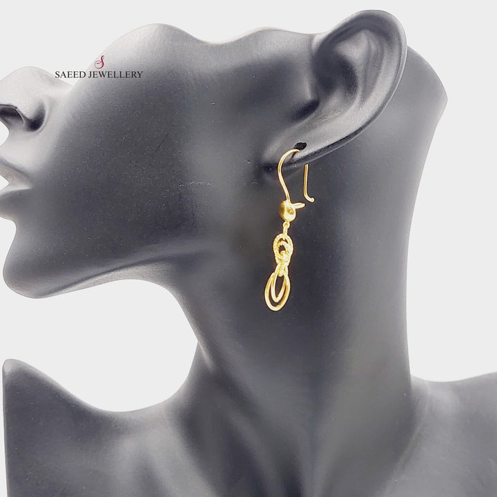 Cuban Links Earrings  Made Of 21K Yellow Gold by Saeed Jewelry-30293