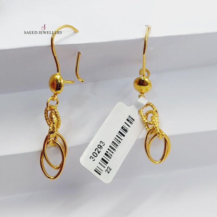 Cuban Links Earrings  Made Of 21K Yellow Gold by Saeed Jewelry-30293