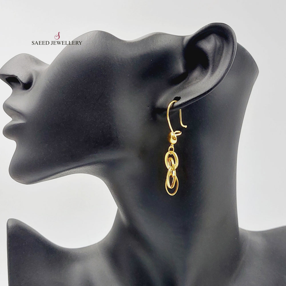 Cuban Links Earrings  Made Of 21K Yellow Gold by Saeed Jewelry-30294