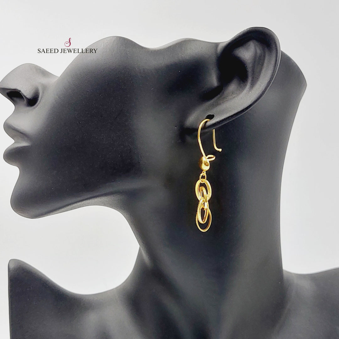 Cuban Links Earrings  Made Of 21K Yellow Gold by Saeed Jewelry-30294