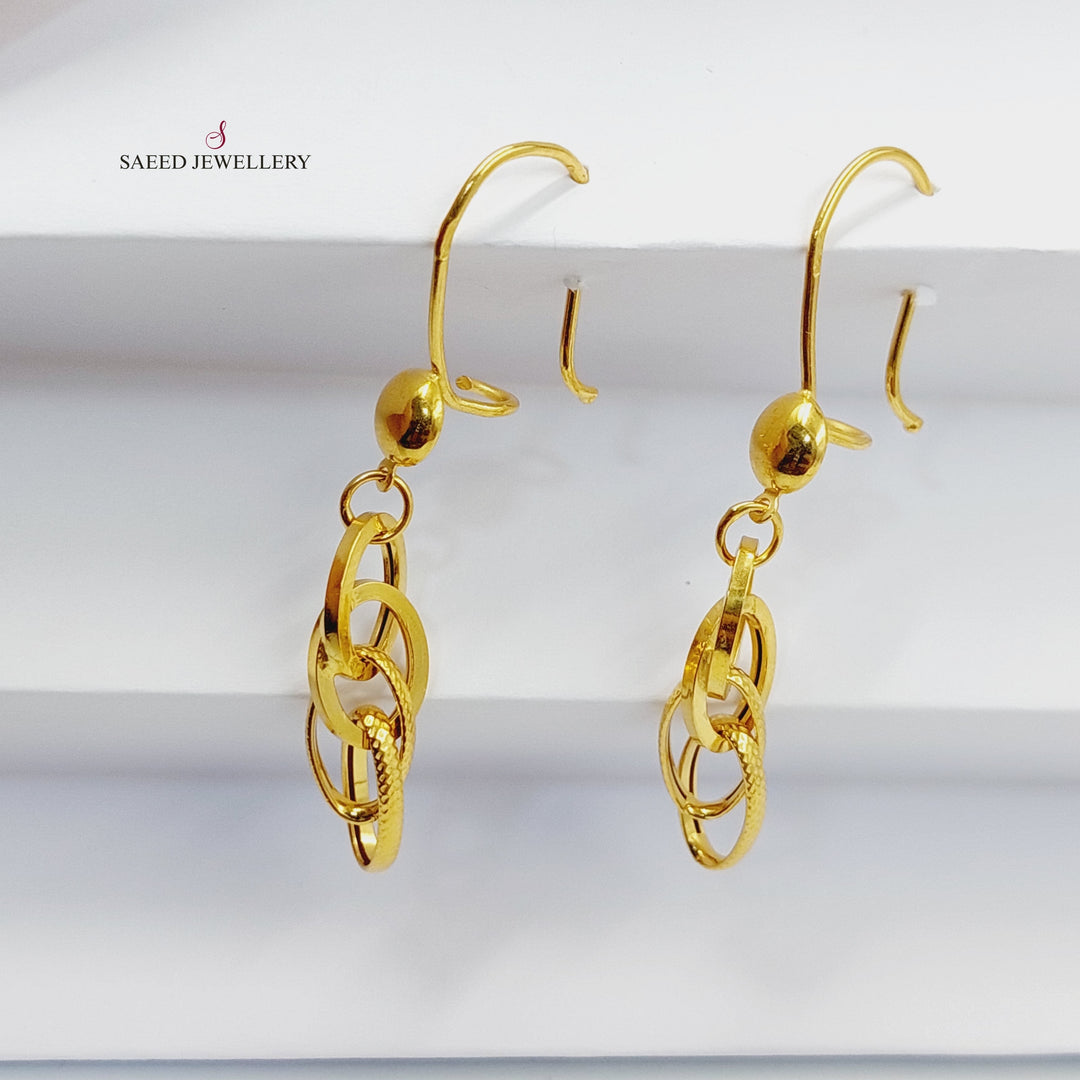 Cuban Links Earrings  Made Of 21K Yellow Gold by Saeed Jewelry-30294