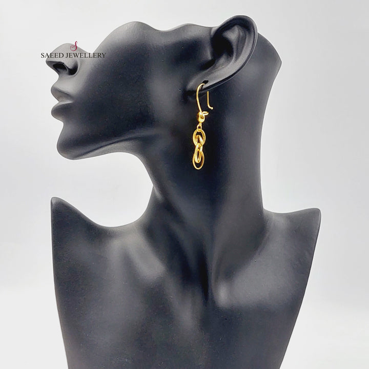 Cuban Links Earrings  Made Of 21K Yellow Gold by Saeed Jewelry-30294