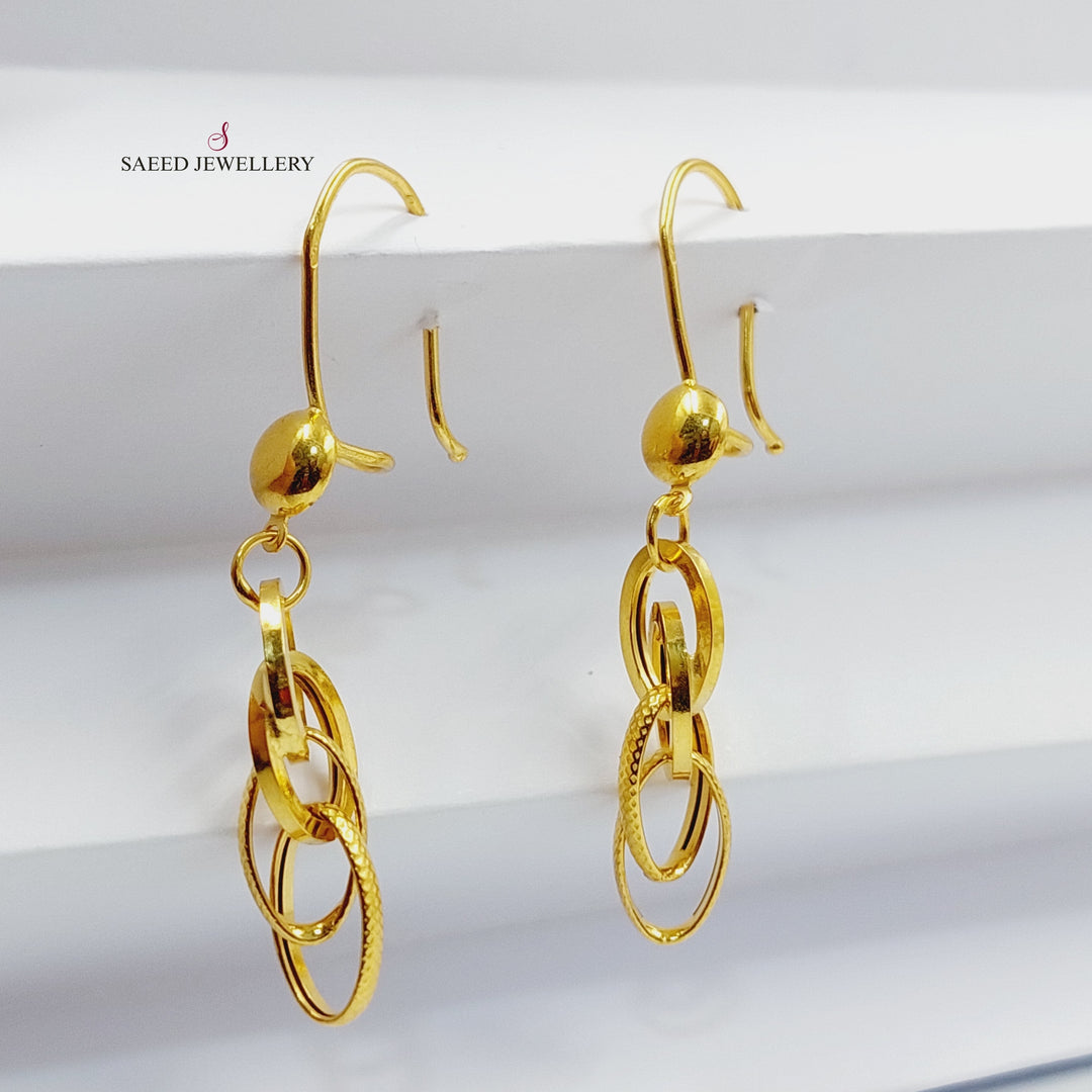 Cuban Links Earrings  Made Of 21K Yellow Gold by Saeed Jewelry-30294