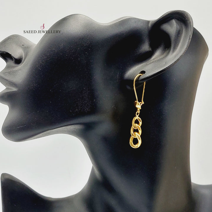 Cuban Links Earrings  Made Of 21K Yellow Gold by Saeed Jewelry-30765