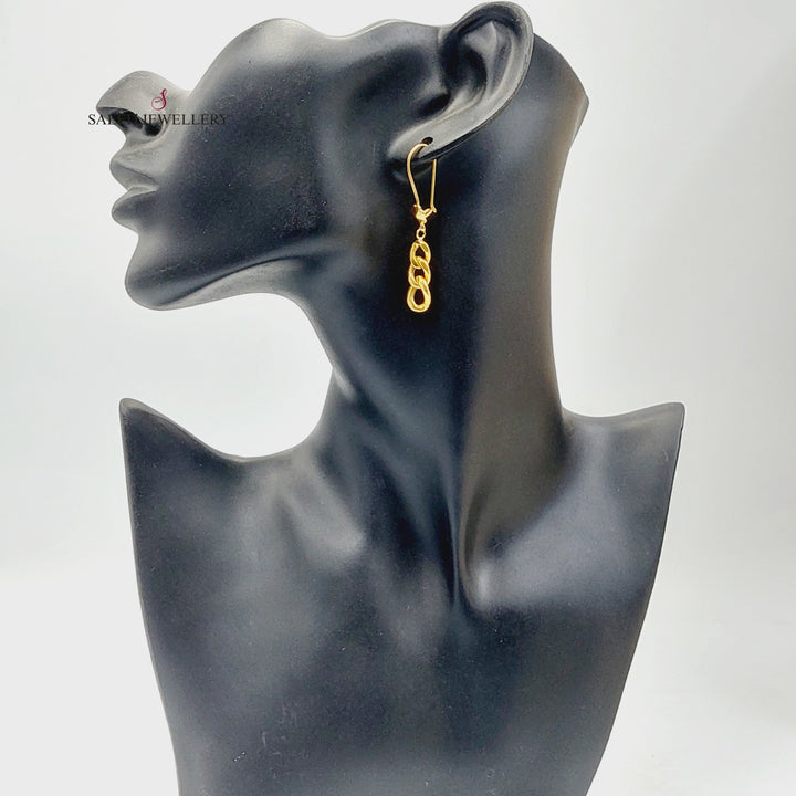 21K Gold Cuban Links Earrings by Saeed Jewelry - Image 3