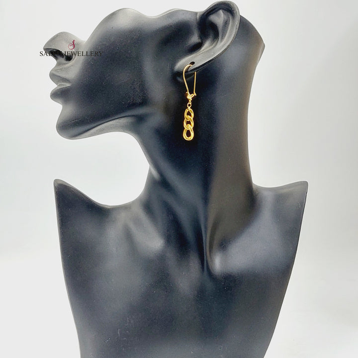 Cuban Links Earrings  Made Of 21K Yellow Gold by Saeed Jewelry-30765