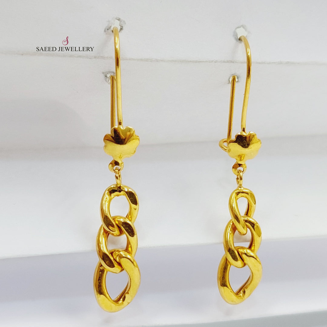 Cuban Links Earrings  Made Of 21K Yellow Gold by Saeed Jewelry-30765