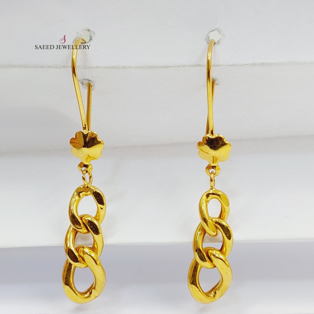 Cuban Links Earrings  Made Of 21K Yellow Gold by Saeed Jewelry-30765