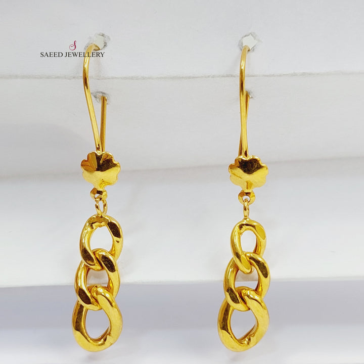 21K Gold Cuban Links Earrings by Saeed Jewelry - Image 5