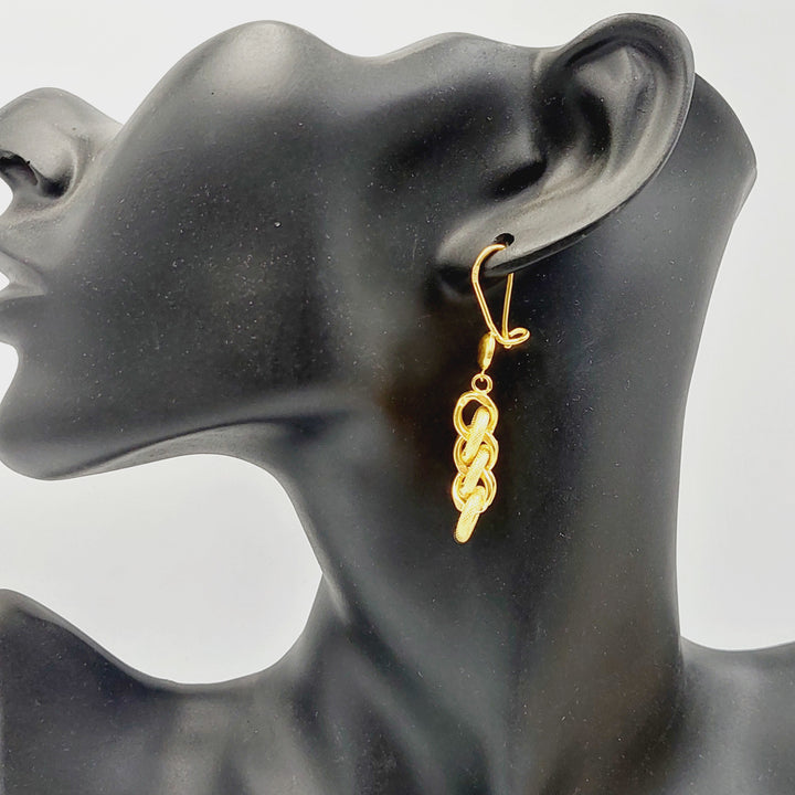 Cuban Links Earrings  Made of 21K Yellow Gold by Saeed Jewelry-30797