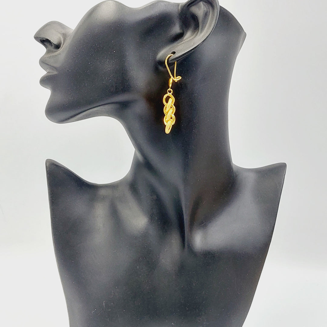 21K Gold Cuban Links Earrings by Saeed Jewelry - Image 3