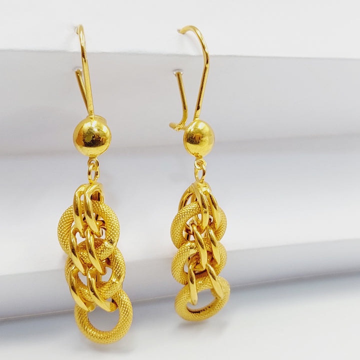 Cuban Links Earrings  Made of 21K Yellow Gold by Saeed Jewelry-30797