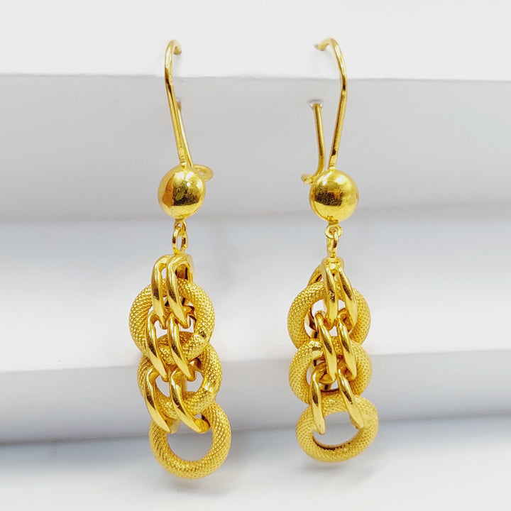 21K Gold Cuban Links Earrings by Saeed Jewelry - Image 1